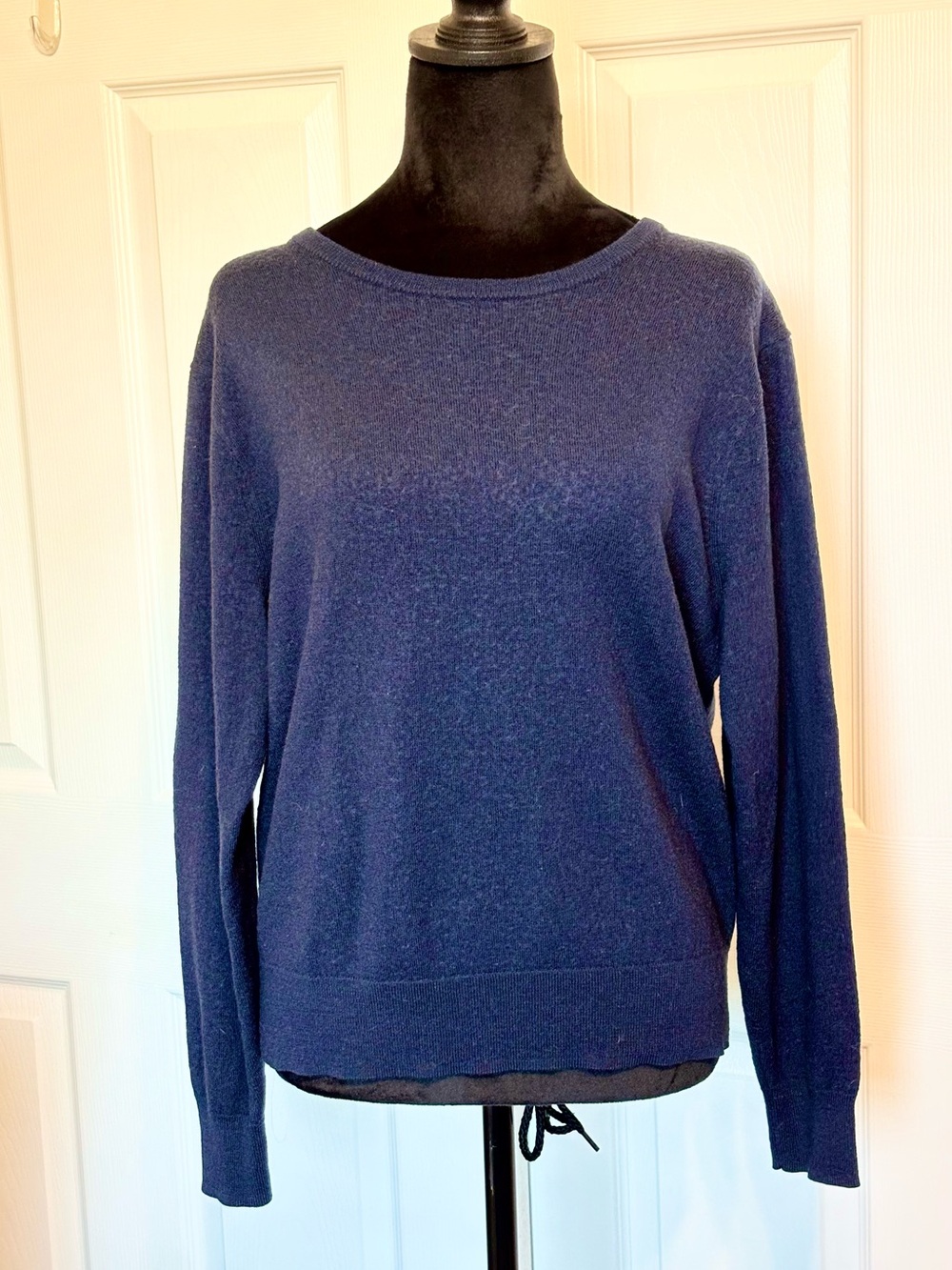 J. Crew Navy Blue Crewneck Long Sleeve Merino Wool Sweater Women’s XL